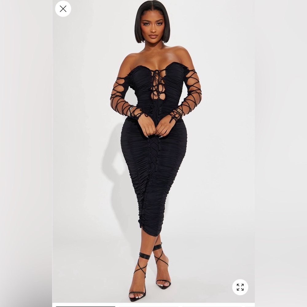 Black Ruched Dress